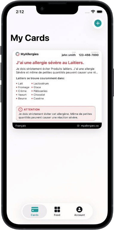 Food Allergy Options iPhone app